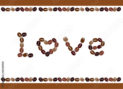 コーヒーのイラスト かわいいコーヒー豆のイラストとアルファベットのメッセージ入り アイコンイラスト Sticker Pomme