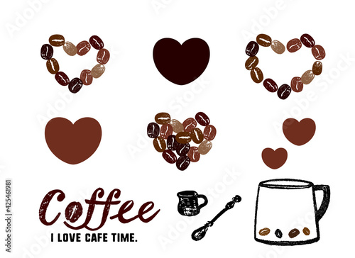 コーヒーのイラスト かわいいコーヒー豆のイラストとメッセージ入り アイコンイラスト Bean Wall Mural Be Pomme