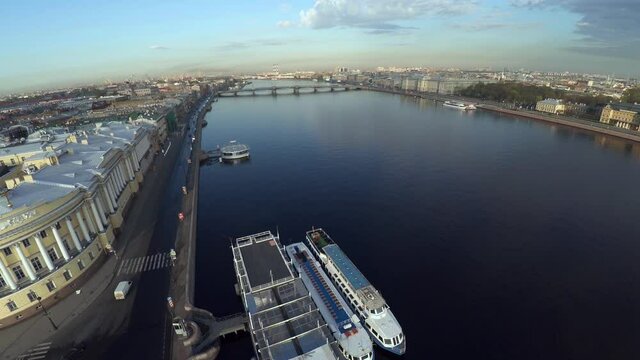 Aerial view. Senate and Synod. The Constitutional Court in St. Petersburg. 4K.