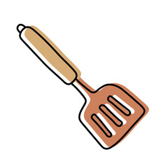 Spatula. Kitchenware sketch. Doodle line vector kitchen utensil and tool. Cutlery illustration