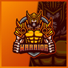 God Viking Gladiator Warrior mascot esport logo design illustrations vector template, Roman Knight logo for team game streamer youtuber banner twitch discord