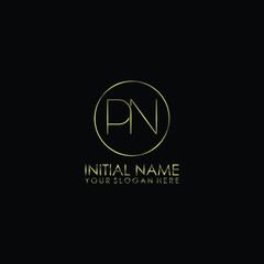 PN Initials handwritten minimalistic logo template vector
