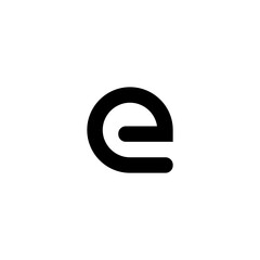 Simple abstract design infinity initial letter E