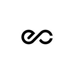 Simple abstract design infinity initial letter EC