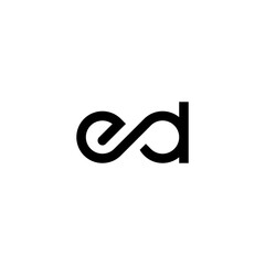 Simple abstract design infinity initial letter ED