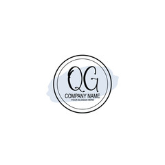 QG Initials handwritten minimalistic logo template vector