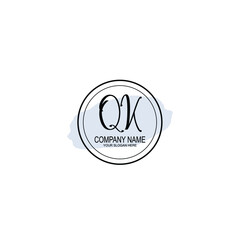 QK Initials handwritten minimalistic logo template vector