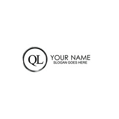 QL Initials handwritten minimalistic logo template vector