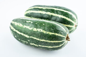 Fresh fruit green melon on white background