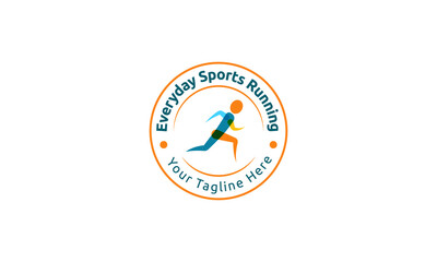 Running Sports Man Logo Vector Template