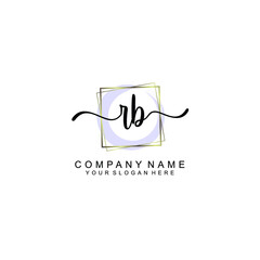 RB Initials handwritten minimalistic logo template vector