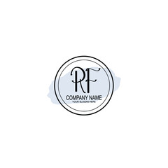RF Initials handwritten minimalistic logo template vector