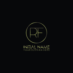 RF Initials handwritten minimalistic logo template vector