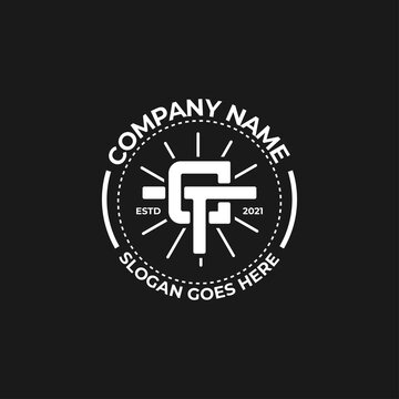 TC letter name logo design inspirations, T and C circle vintage logo template