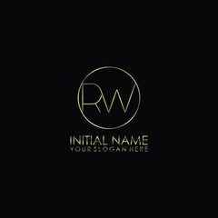 RW Initials handwritten minimalistic logo template vector