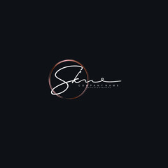 SK Initials handwritten minimalistic logo template vector