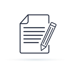 Notebook with pen icon isolated on white background.Vector illustration.