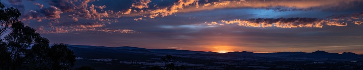 Colourful sky and clouds panorama