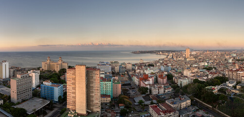 Fototapeta na wymiar Aerial panoramic view of Havana city
