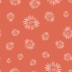 Floral pattern background. Vector seamless repeat of hand drawn flowers. 