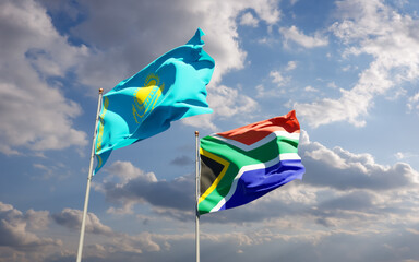 Flags of Kazakhstan and SAR African.