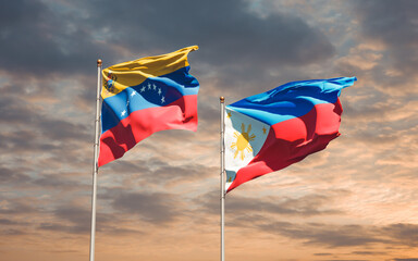 Flags of Venezuela and Philippines.
