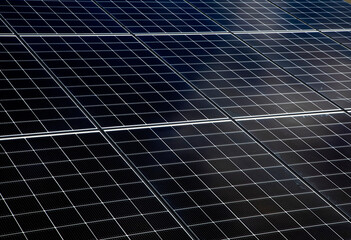 Close up of Solar Panels with grid pattern
