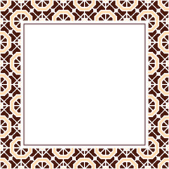 Obraz premium Oriental ornamental mosaic. Arabic design for page decoration. Vector frame of asian mosaic border