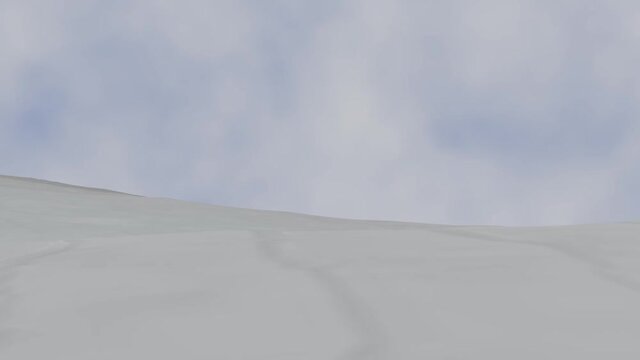 3D rendering of landscape rolling by as seen from the window of a train - seamless animation cycle