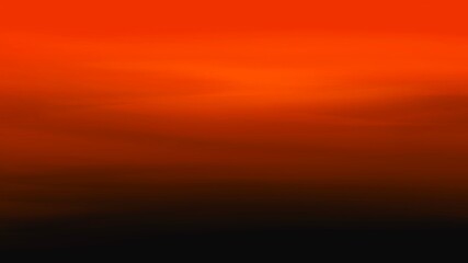 Orange clouds sunset sky and mountians illustration background.