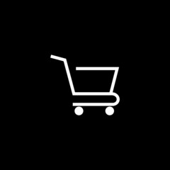 Shopping cart icon isolated on dark background