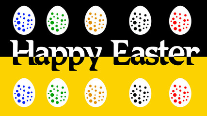 Illustration in honor of the holiday Easter. Yellow. The black. Background.