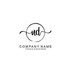 UD Initials handwritten minimalistic logo template vector
