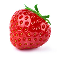 Studio macro shot of Fresh strawberry isolated on white background