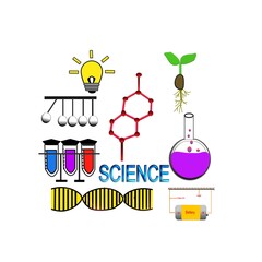 3D illustration about science on white background.