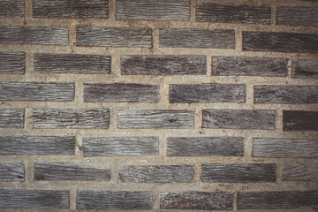 Brown brick wall background. wall of the house.