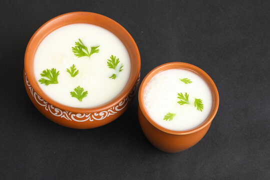 Summer cooler Buttermilk drink. Made of yogurt. Buttermilk made with yogurt.
