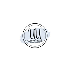 UU Initials handwritten minimalistic logo template vector