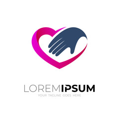 Fototapeta premium Simple logo with love design template, charity icons