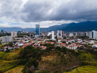 Aerial view of the beautiful city of San Jose Costa Rica 