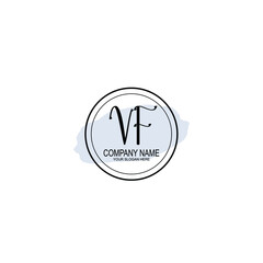 VF Initials handwritten minimalistic logo template vector