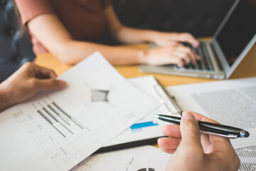 Meeting Ideas Creative Successful team, business people working together. Startup Growth Launch Concept.