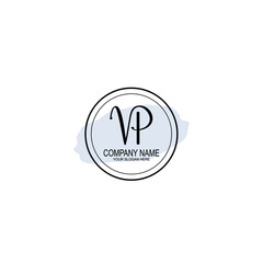 VP Initials handwritten minimalistic logo template vector