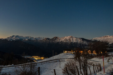 Winter evening in the Julian Alps