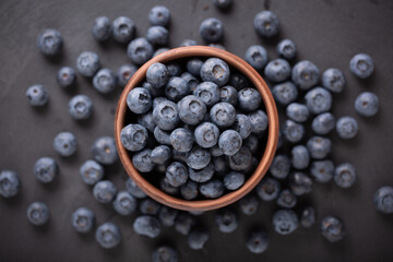 Ripe blueberries , healthy food