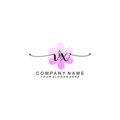 VX Initials handwritten minimalistic logo template vector