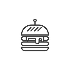 Big burger line icon