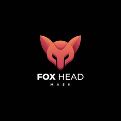 Obraz premium Vector Logo Illustration Fox Head Gradient Colorful Style.