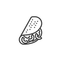 Mexican taco line icon