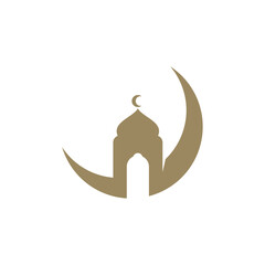 Mosque logo design vector illustration, Creative Islamic logo design concept template, symbols icons